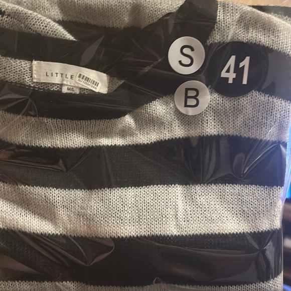 Striped Contrast Sweater With Orange Cuffs By Little Lies Anthropologie - Picture 11 of 11